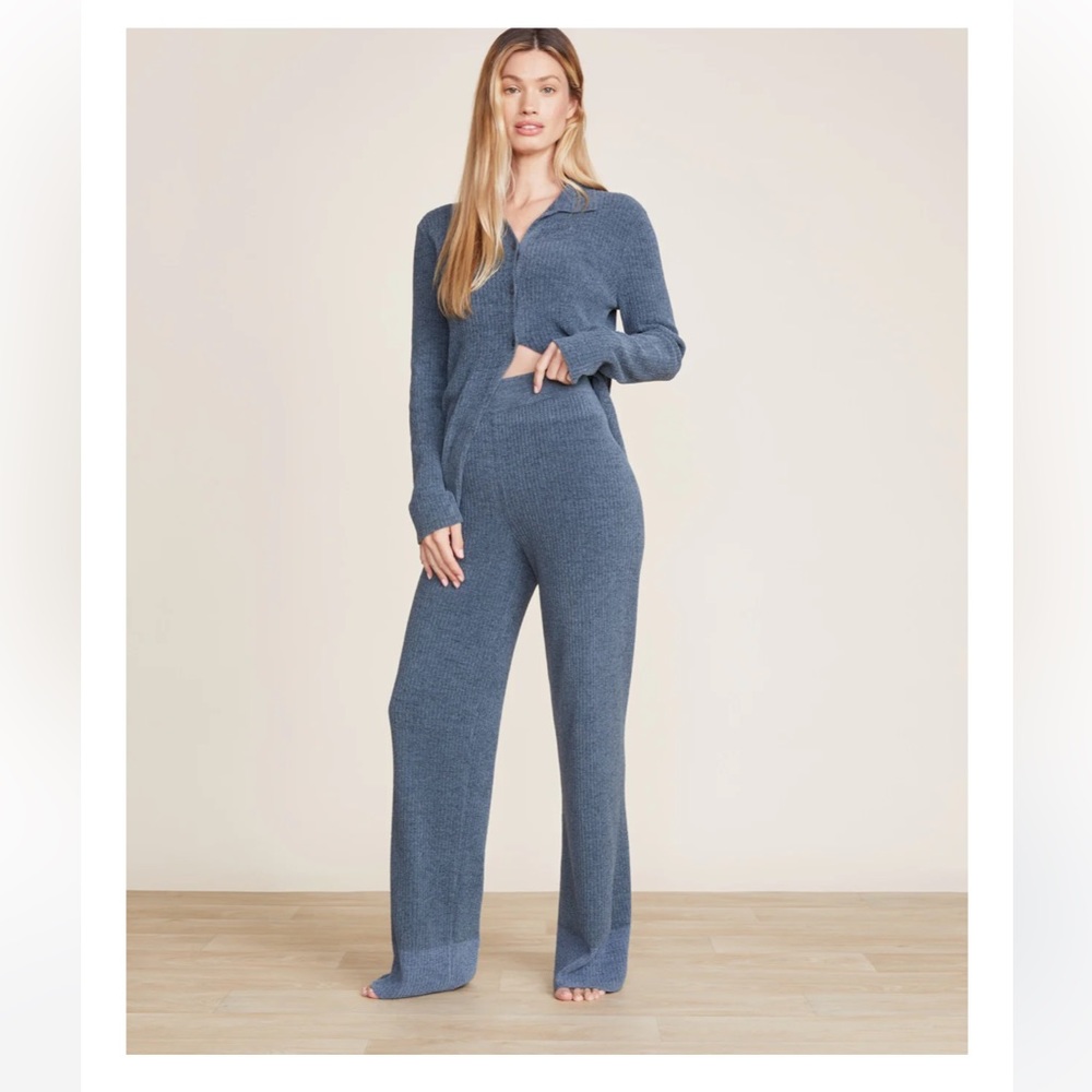 Barefoot Dreams CCUL heather stripe rib pant XS